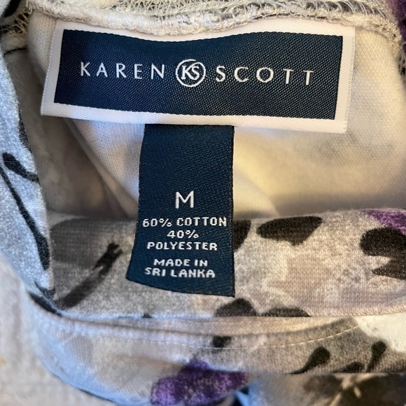 Karen Scott mock turtle neck size medium floral - Picture 3 of 4